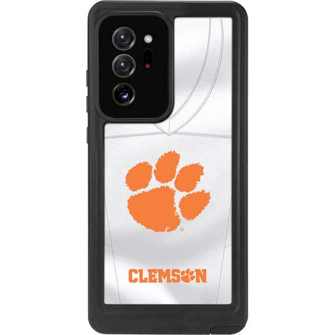 Clemson University White Jersey Galaxy Note20 Ultra 5G Waterproof Case